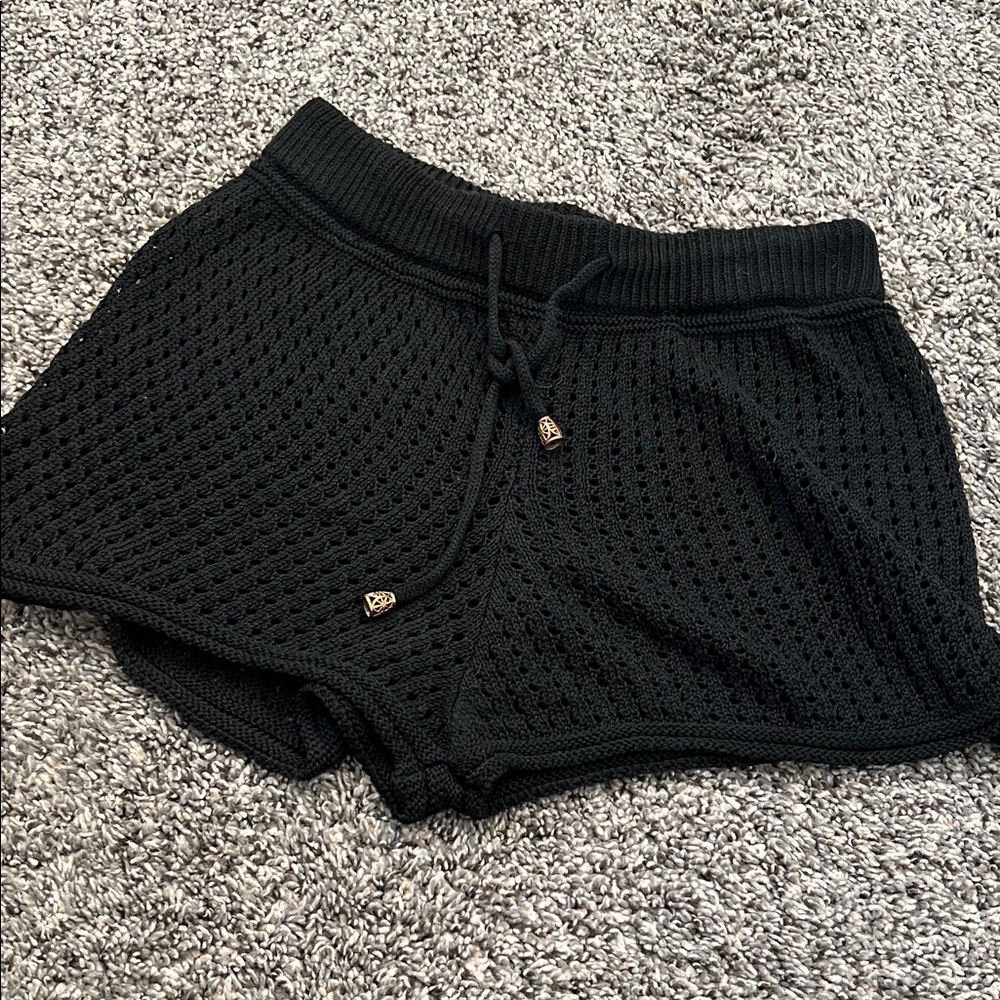 Women's Black Knit Shorts